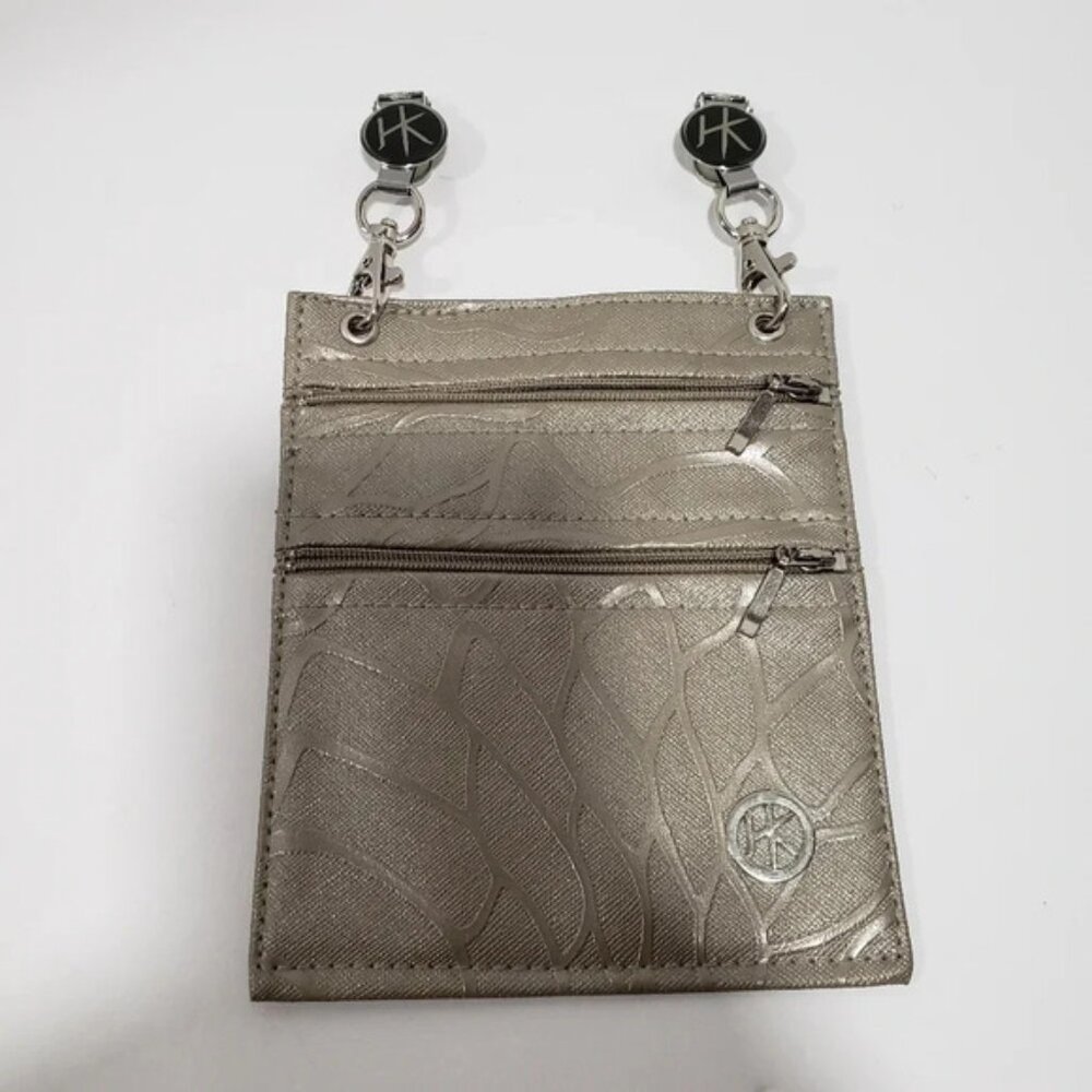 HipKlips Bag Zippered Clip On Pouch Wallet Phone Bag Gray